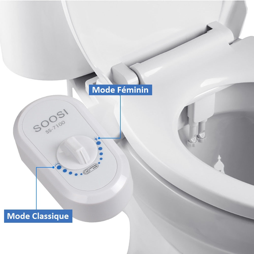 Kit bidet WC japonais non-électrique à fixer entre l'abattant et