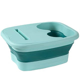 Baignoire/panier de pédicure bleu clair avec espace pour pieds et compartiment de rangement, design pliable pour bassin Bain de Pied.