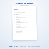 Sommaire complet de l'e-book Hygiène Intime Féminine, PDF A4 de 17 pages livré par e-mail