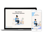 Illustration de l'e-book Post-Partum sur ordinateur et smartphone