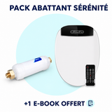 Illustration du Pack Abattant Sérénité avec abattant électrique, filtre et 1 e-book offert