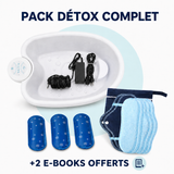 Illustration du Pack Détox Complet avec bain dérivatif, bain de pied ionique et 2 e-books offerts
