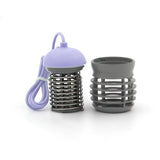 Bobine pour bain ionique professionnel, two pièces gris et violet avec capuchon et cordon, accessoire coiffure en plastique.