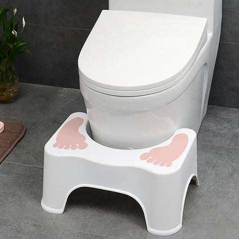 Tabouret Toilette Ergonomique 40x21x17 Cm - Plastique Robuste Avec Massage Pieds - Soulage Constipation & Hémorroïdes
